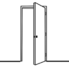 1 Panel Frosted Glass Prehung Door - Left Hand Outswing