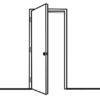 1 Panel Frosted Glass Prehung Door - Right Hand Outswing
