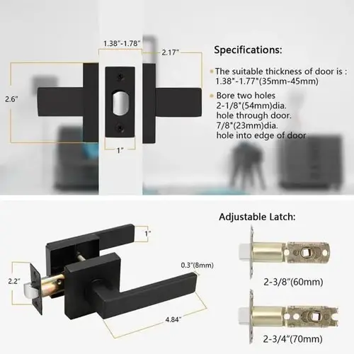 Door Handle Passage – Matte Black