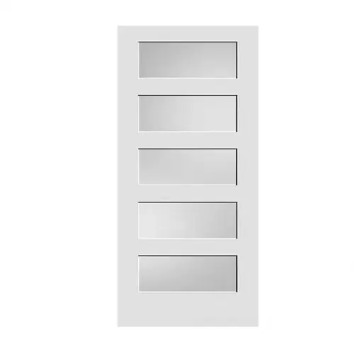 Five Panel Frosted Glass Door