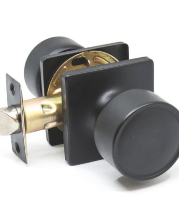 Door Handle Passage - Square Knob - Matte Black