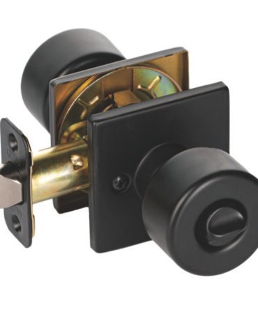Door Handle Privacy - Square Knob - Matte Black