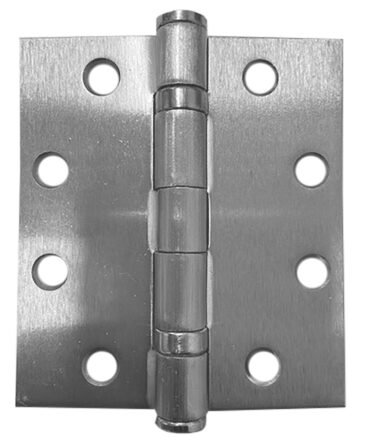 4in x 4½In 3PC Full Mortise Ball Bearing Butt Hinge Square Corner Brushed Nickel