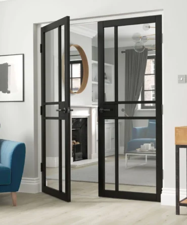 clear glass door - french door