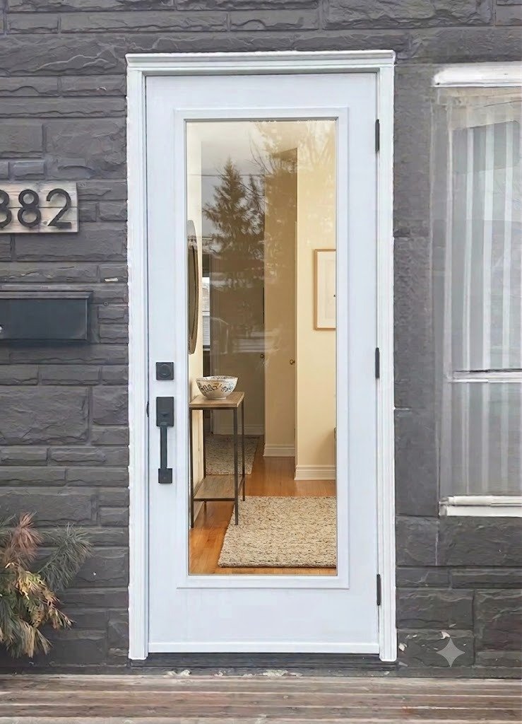 exterior clear glass door
