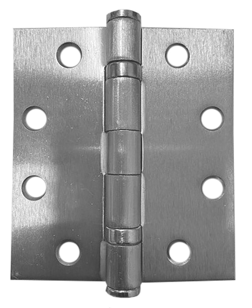 4in x 4½In 3PC Full Mortise Ball Bearing Butt Hinge Square Corner Brushed Nickel