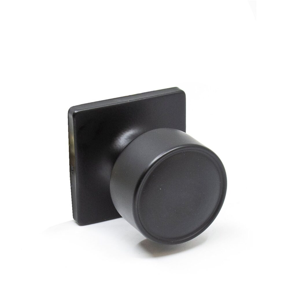 Door Handle Dummy - Square Knob - Matte Black