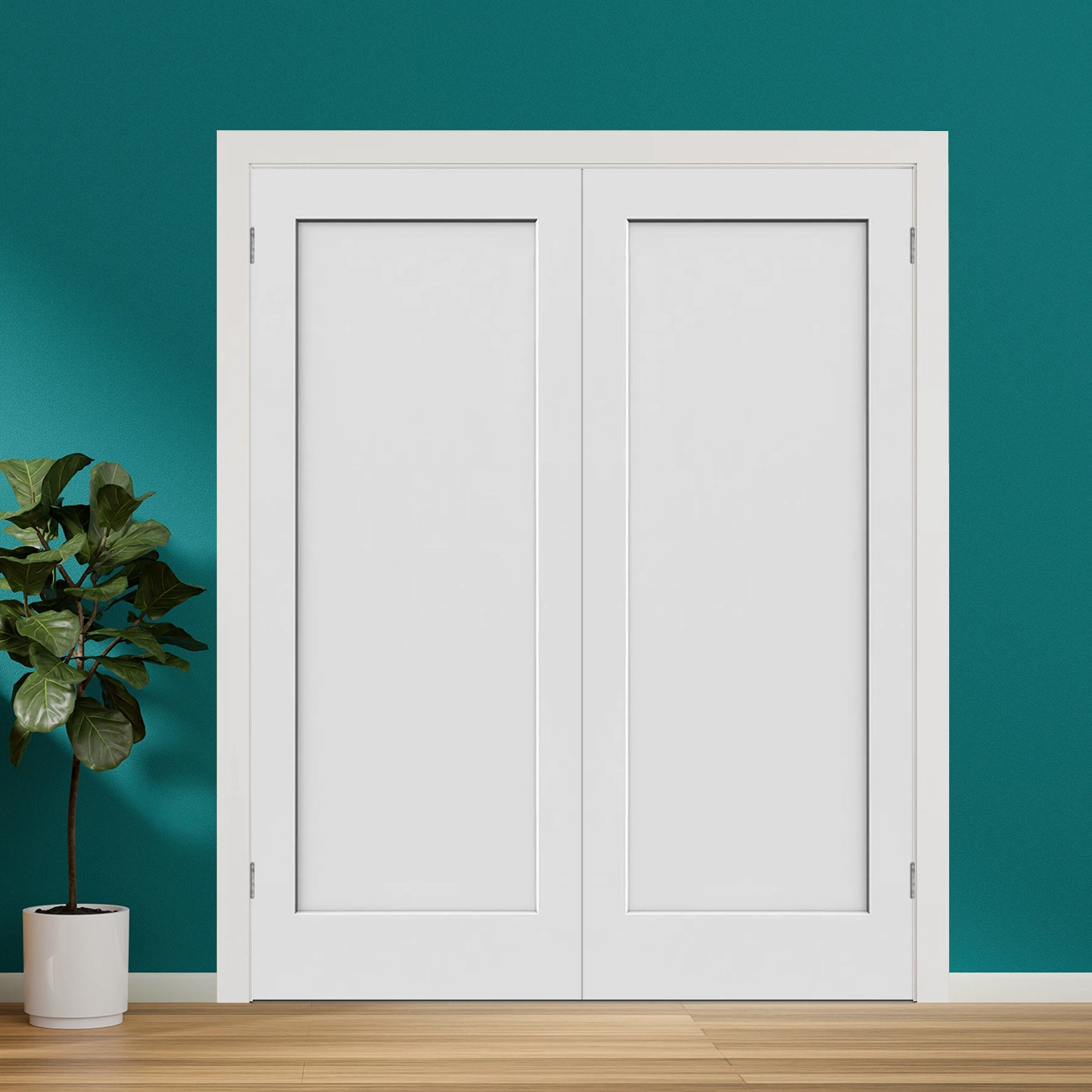 One Panel Shaker Hollow Core Door Black Hinges With Handle